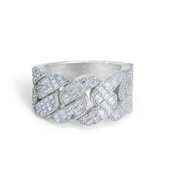 Hvidguld Baguette Herre Ring